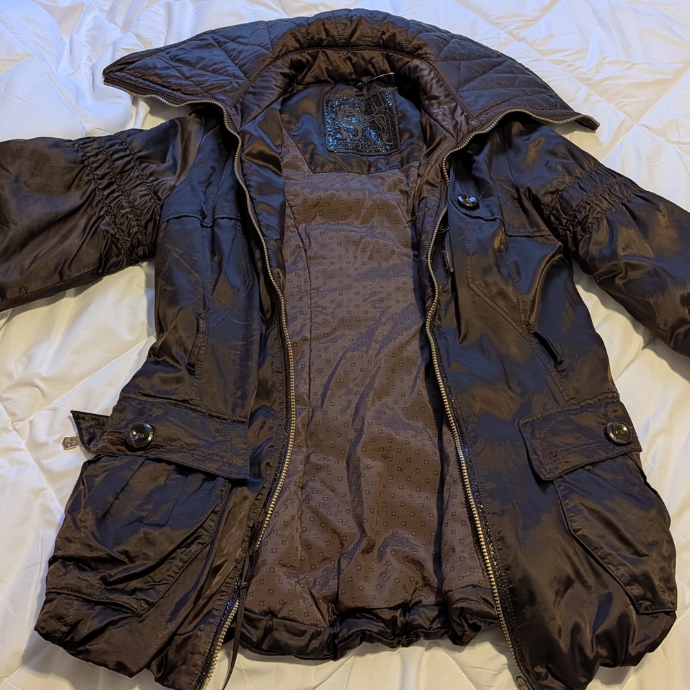 Sportalm Dark Brown Hooded Ski Jacket NWOT Size 40